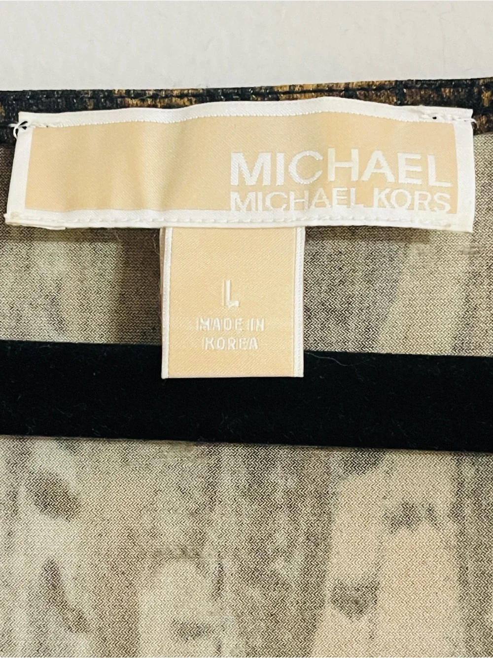 Michael Kors Cowl Neck Drape Top Sz L Abstract Feather Graphic Print Boho Chic